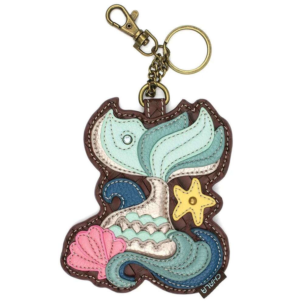 Chala Faux Leather Coin Purse/Key Fob - Mermaid Tail, Multi Color NWT